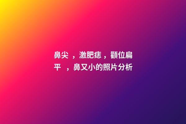 鼻尖，激肥痣，顴位扁平，鼻又小的照片分析
